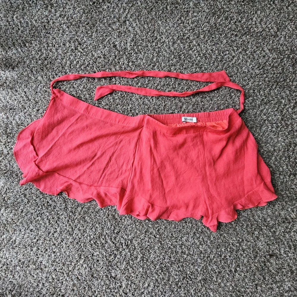 DO+BE Coral Pink Ruffle Skort